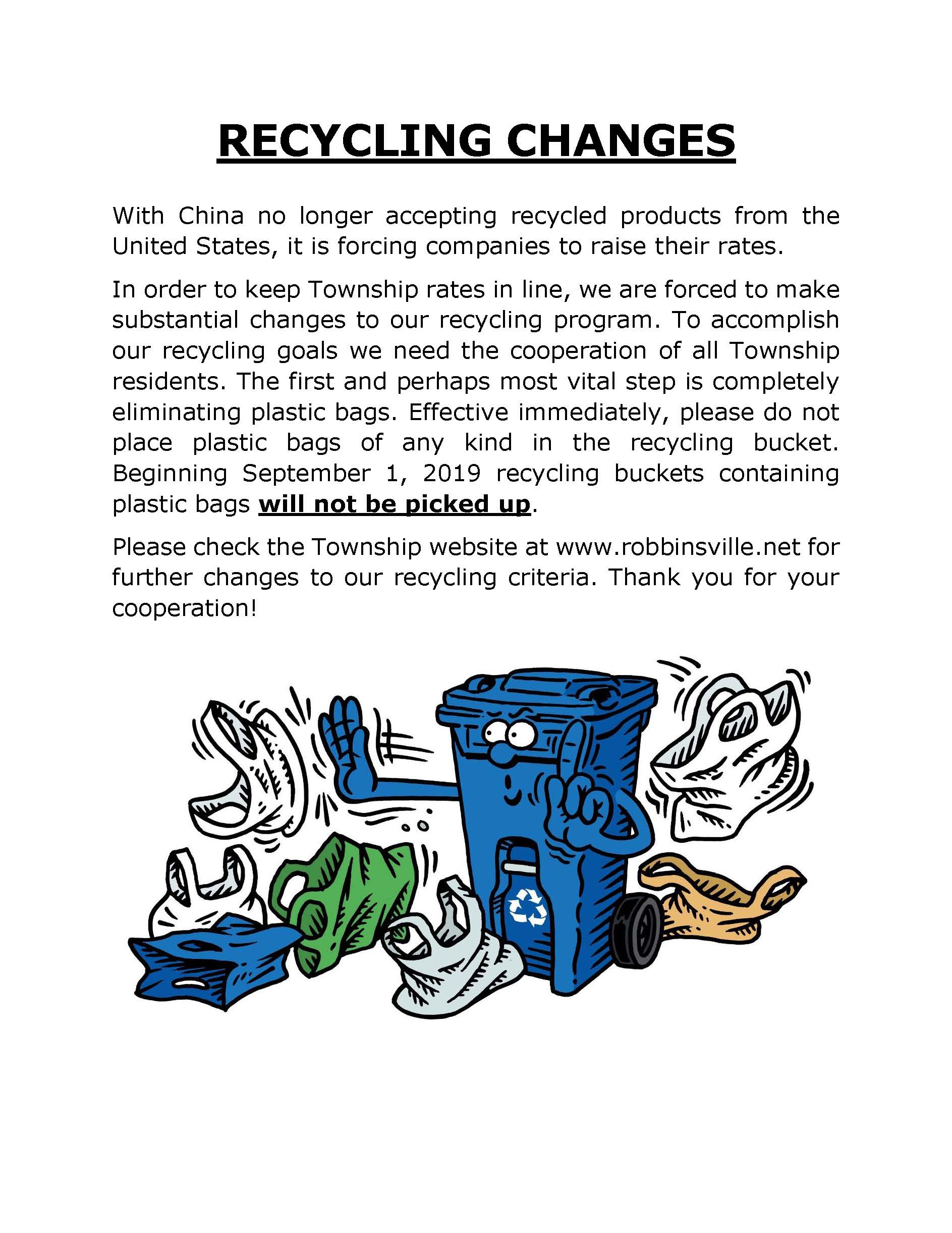 Recycling Changes Coming Soon-2019